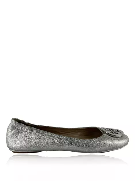 Sapatilha Tory Burch Couro Prateado
