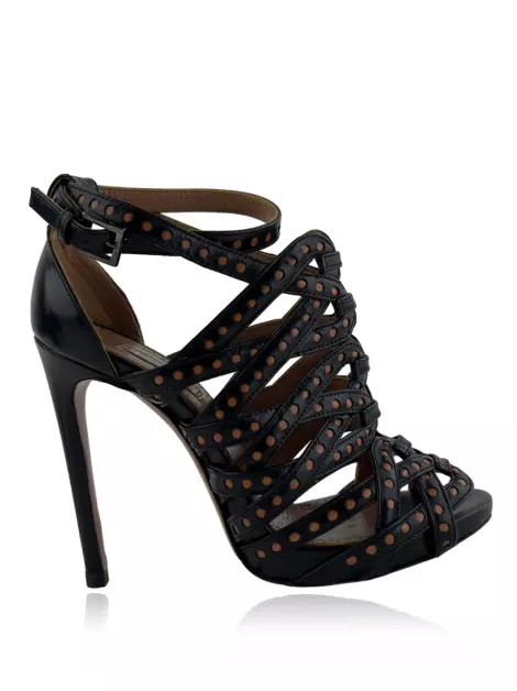 Sapato de Salto Alaia Couro Preto