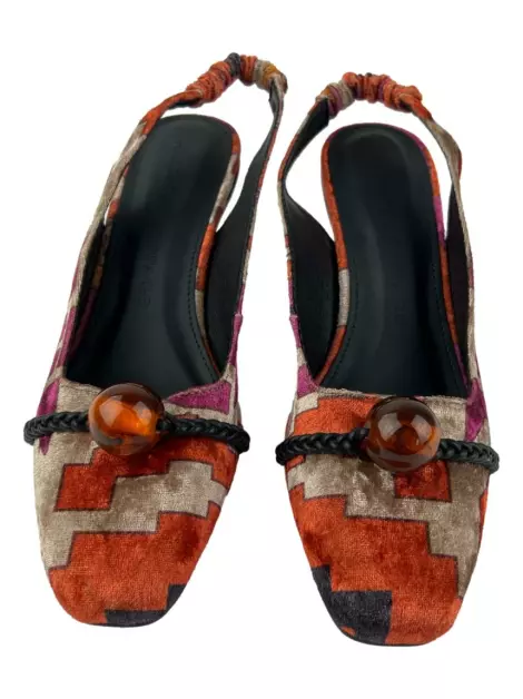Sapato de Salto Allmost Vintage Veludo Estampado