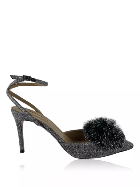 Sapato de Salto Aquazzura Lurex Prata