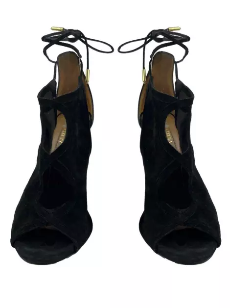 Sapato de Salto Aquazzura Suede Preto