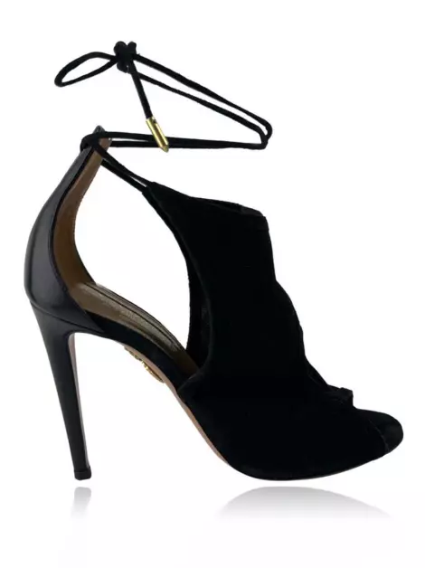 Sapato de Salto Aquazzura Suede Preto