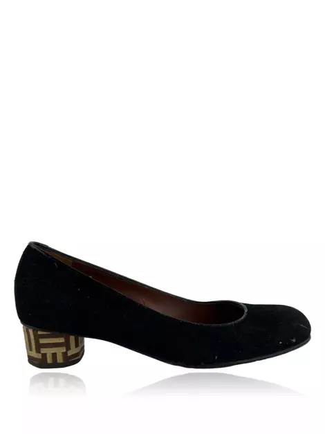 Sapato de Salto Botti Suede Preto