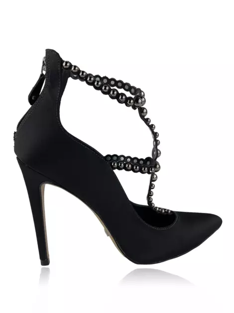 Sapato de Salto Cecconello Acetinado Preto