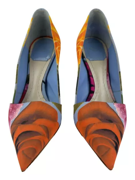 Sapato de Salto Christian Dior Estampa Colorida