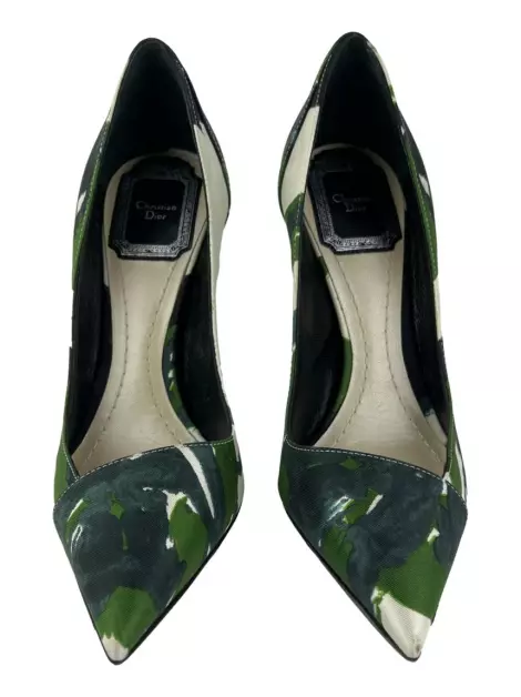 Sapato de Salto Christian Dior Estampa Verde