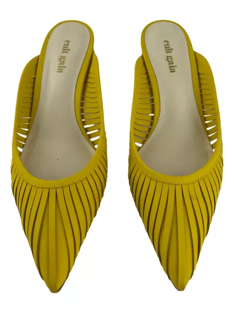 Sapato de Salto Cult Gaia Couro Amarelo
