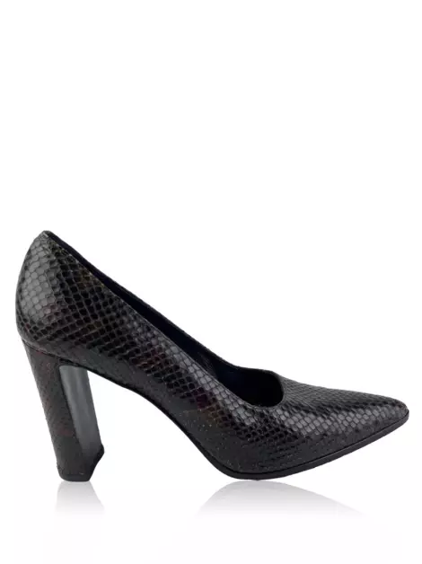 Sapato Donna Karan Texturizado Marrom