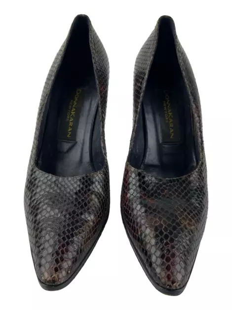 Sapato Donna Karan Texturizado Marrom
