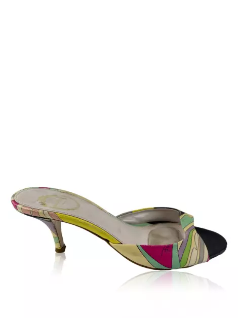 Sapato de Salto Emilio Pucci Couro Multicolor