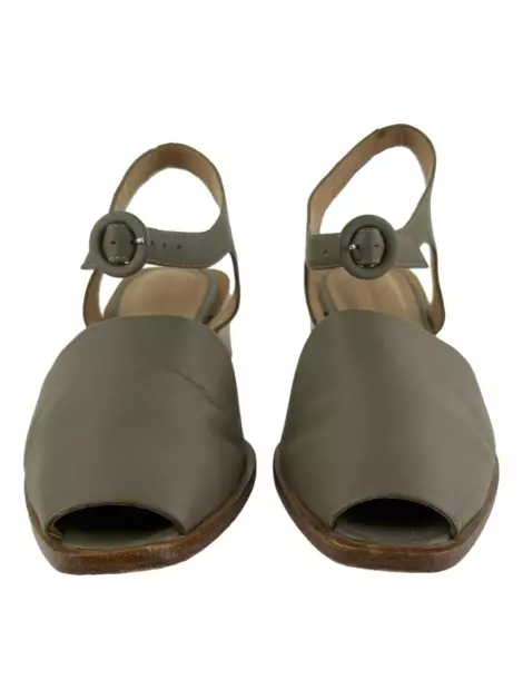 Sapato de Salto Escudero & Co Slingback Couro Verde