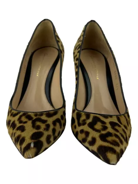 Sapato de Salto Gianvito Rossi Camurça Animal Print