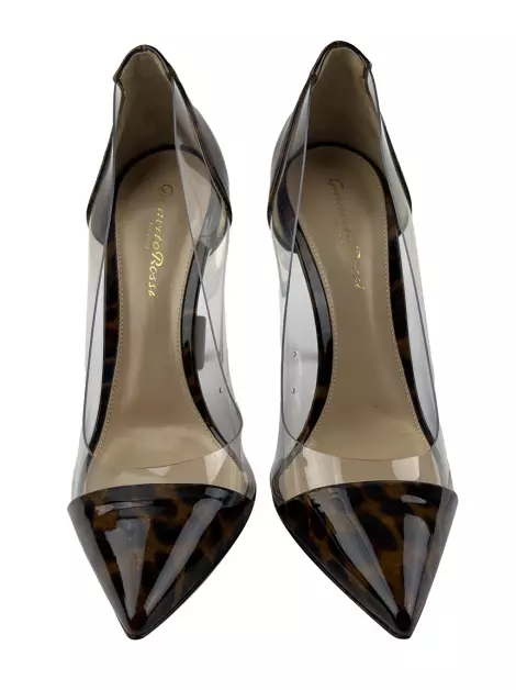Sapato de Salto Gianvito Rossi Plexi Animal Print