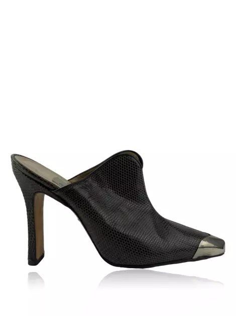 Sapato de Salto Givenchy Mule Embossed Vintage Marrom