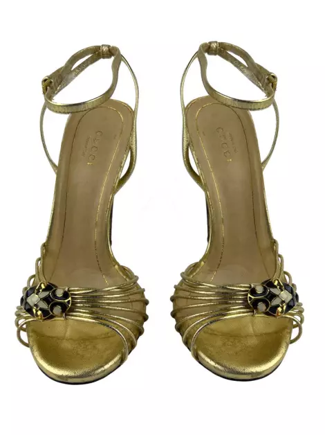 Sapato de Salto Gucci Tigre Dourada