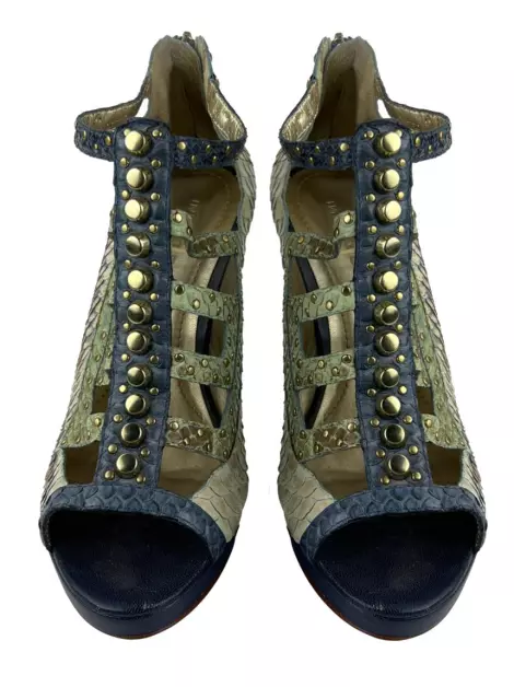 Sapato de Salto Invitto Python Multicolor