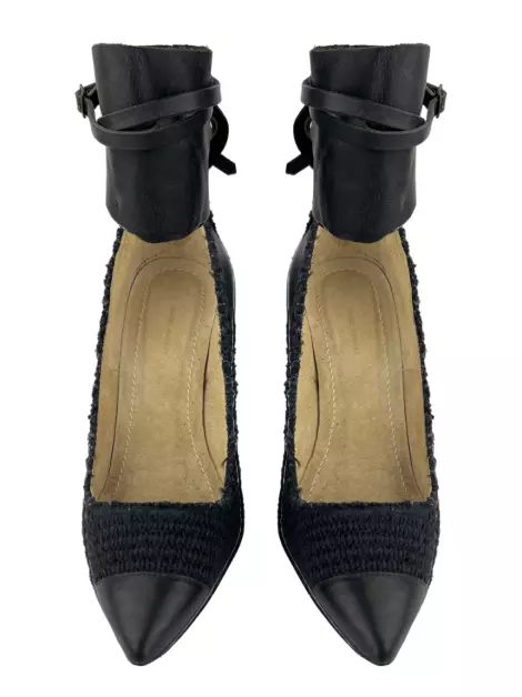 Sapato de Salto Isabel Marant Ankle Tweed Preto