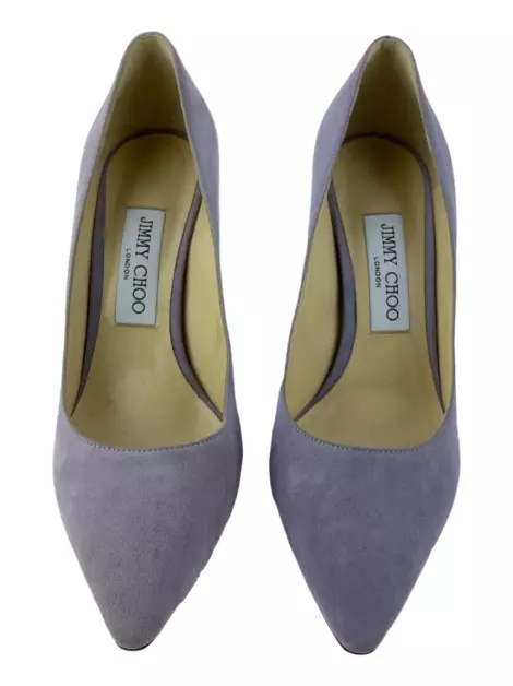 Sapato de Salto Jimmy Choo Romy 85 Camurça Lilás