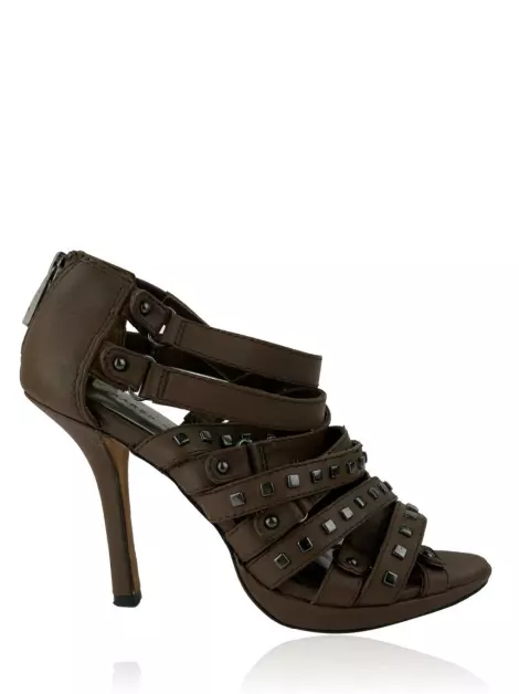 Sapato de Salto Karen Millen Studs Marrom