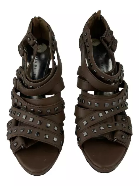 Sapato de Salto Karen Millen Studs Marrom