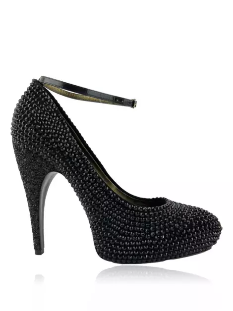 Sapato de Salto Lanvin Strass Preto