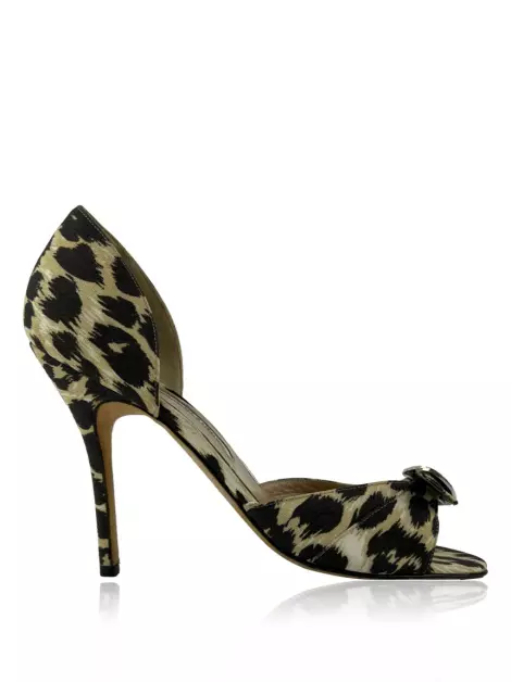 Sapato de Salto Manolo Blahnik Couro Estampado