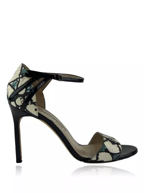 Sapato de Salto Manolo Blahnik Texturizado Bicolor