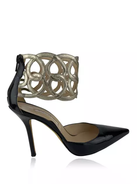 Sapato de Salto Oscar de la Renta Verniz Preto