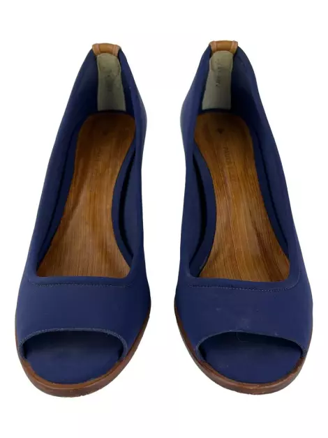Sapato de Salto Paula Ferber Peep Toe Azul