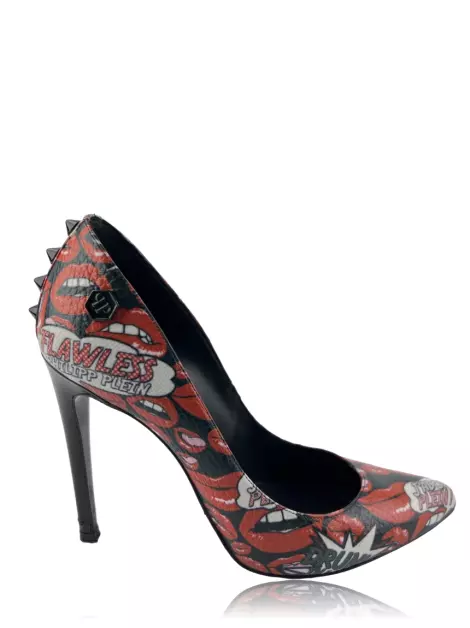 Sapato de Salto Philipp Plein Couro Estampado