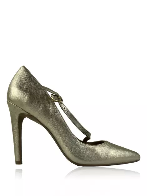Sapato de Salto Saks Fifth Avenue Couro Dourado