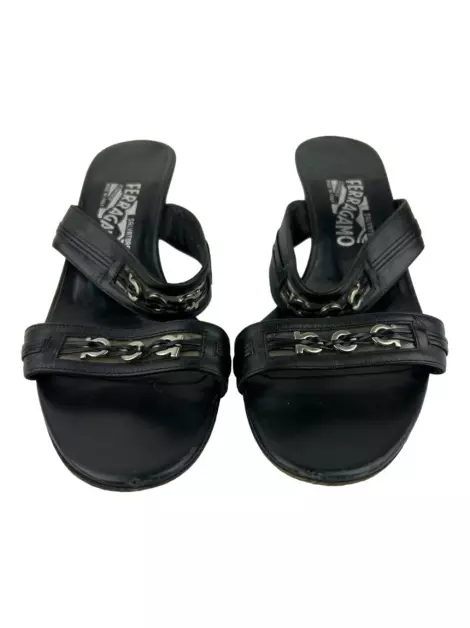 Sapato de Salto Salvatore Ferragamo Couro Preto
