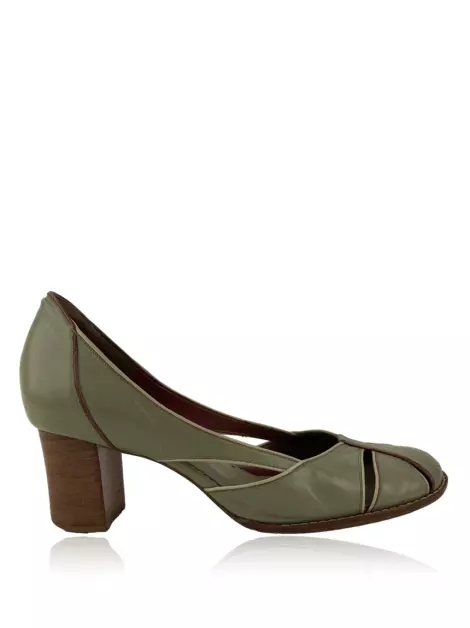 Sapato de Salto Sarah Chofakian Couro Verde