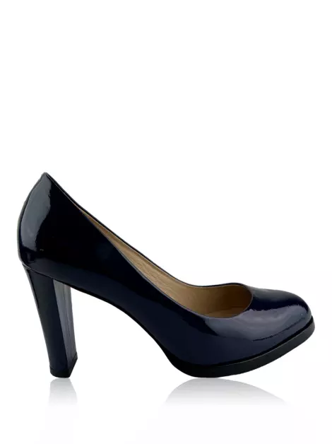 Sapato Scarpin Zeferino Verniz Azul