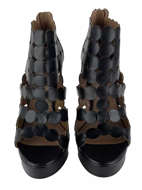 Scarpin Alaia Couro Preto