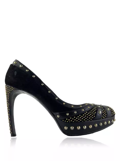 Scarpin Alexander McQueen Camurça Preto