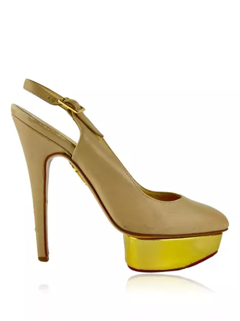 Scarpin Charlotte Olympia Dolly Slingback Bege