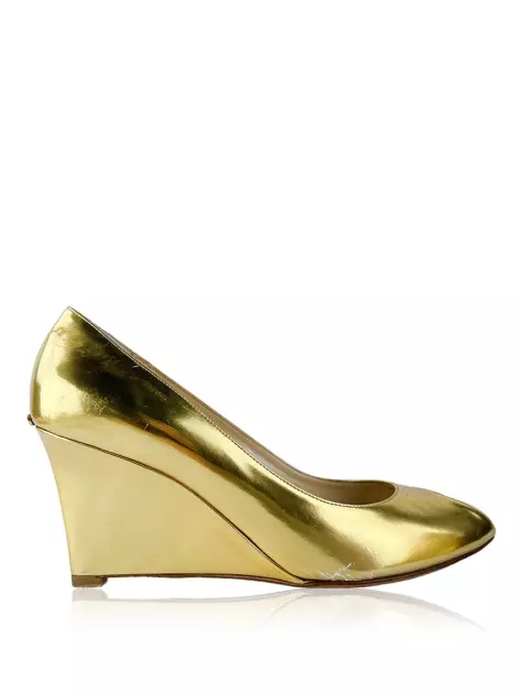 Scarpin Christian Dior Couro Dourado