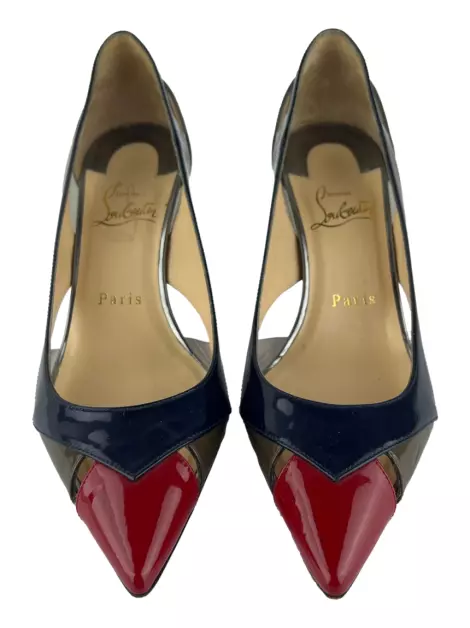 Scarpin Christian Louboutin Couro Tricolor