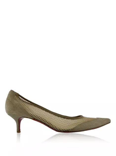 Scarpin Christian Louboutin Tela Bege