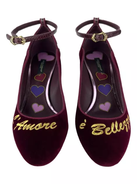 Scarpin Dolce & Gabbana L'Amore Vinho