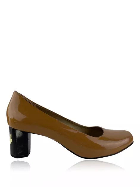 Scarpin Ferri Verniz Bege