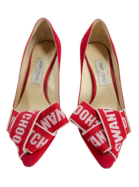 Scarpin Jimmy Choo Camurça Vermelha