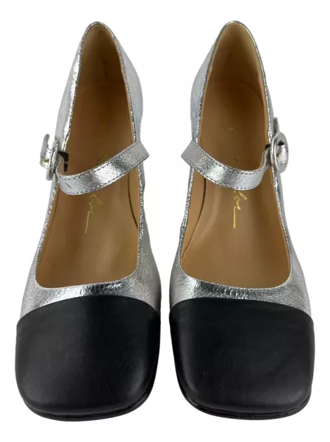 Scarpin Luiza Barcelos Couro Prateado