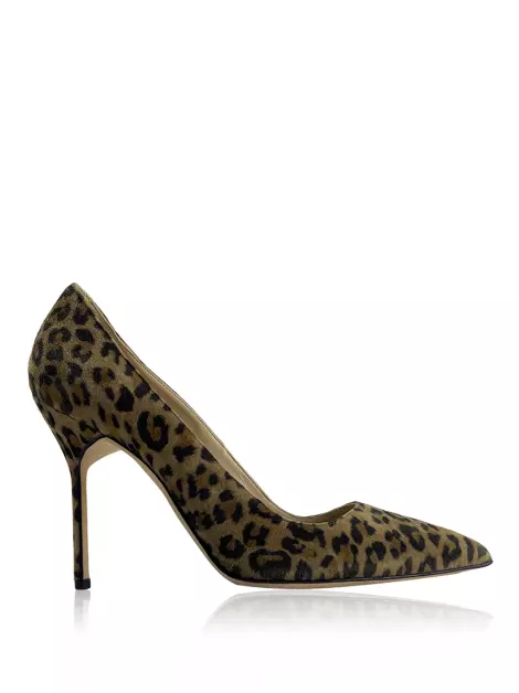 Scarpin Manolo Blahnik Suede Animal Print