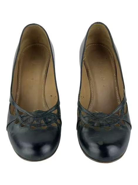 Scarpin Marni Couro Preto