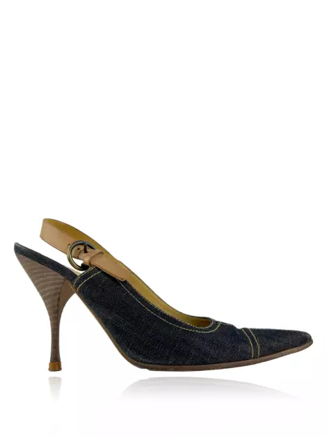 Scarpin Miu Miu Vintage Jeans Azul
