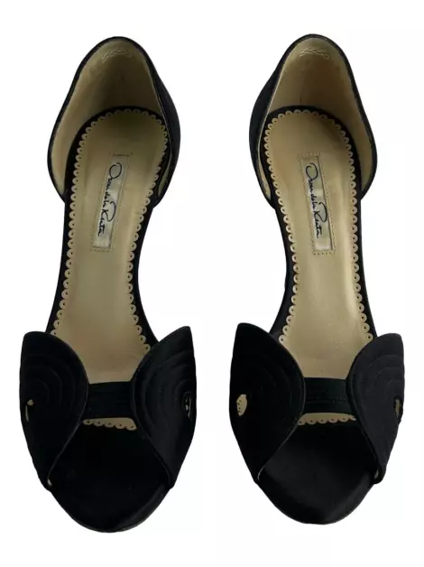 Scarpin Oscar de la Renta Cetim Preto