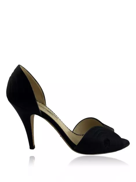 Scarpin Oscar de la Renta Cetim Preto
