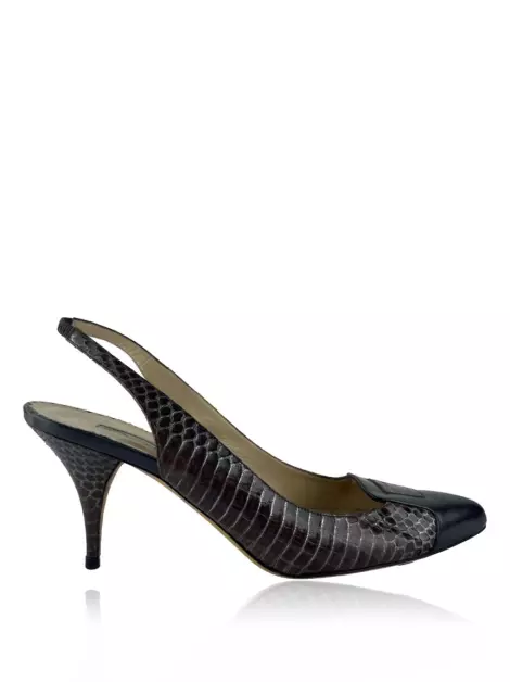Scarpin Oscar de la Renta Texturizado Marrom